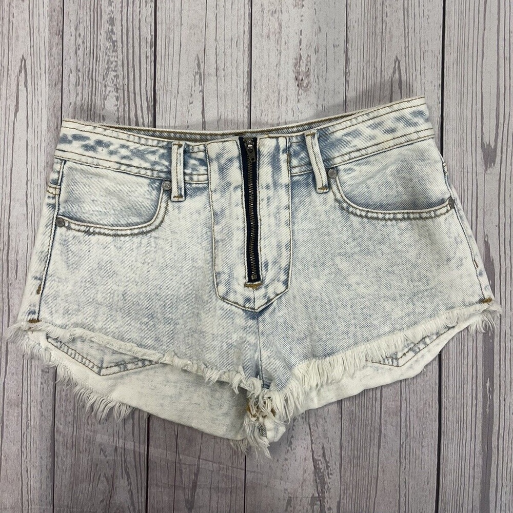 Kendall and Kylie White Washed Distressed High Rise Shorts